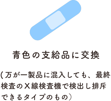 青色の支給品に交換